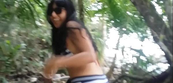  HD Step Sister goes on beach jungle trek and gets facial